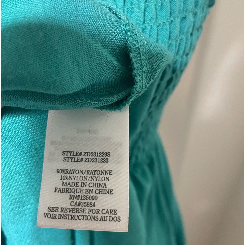 Z Supply Teal Smocked Midi Dress - Picture 7 of 10